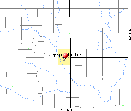 Clutier, IA (52217) map