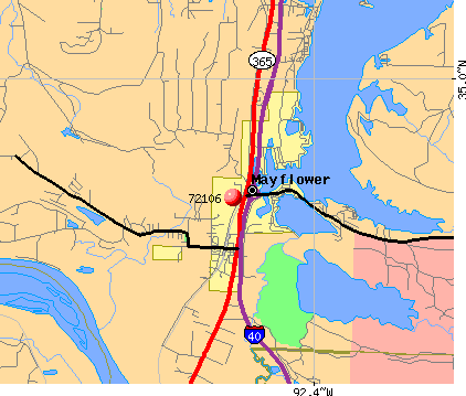 Mayflower, AR (72106) map